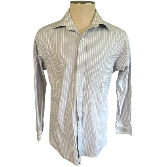 Michael Kors Blue White Cotton Button Down Shirt Medium 15 1/2 32/33 - Picture 1 of 4